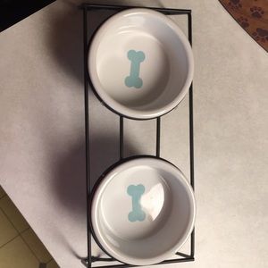 Double Dog Bowls and Holder